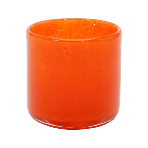 Orange liten munblåst glaslykta