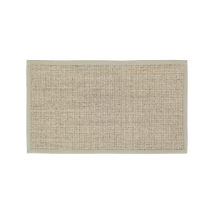 Sandmelerad dörrmatta av sisal med sandfärgad bomullskant