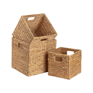 3st kvadratiska backar med lock av vattenhyacinth