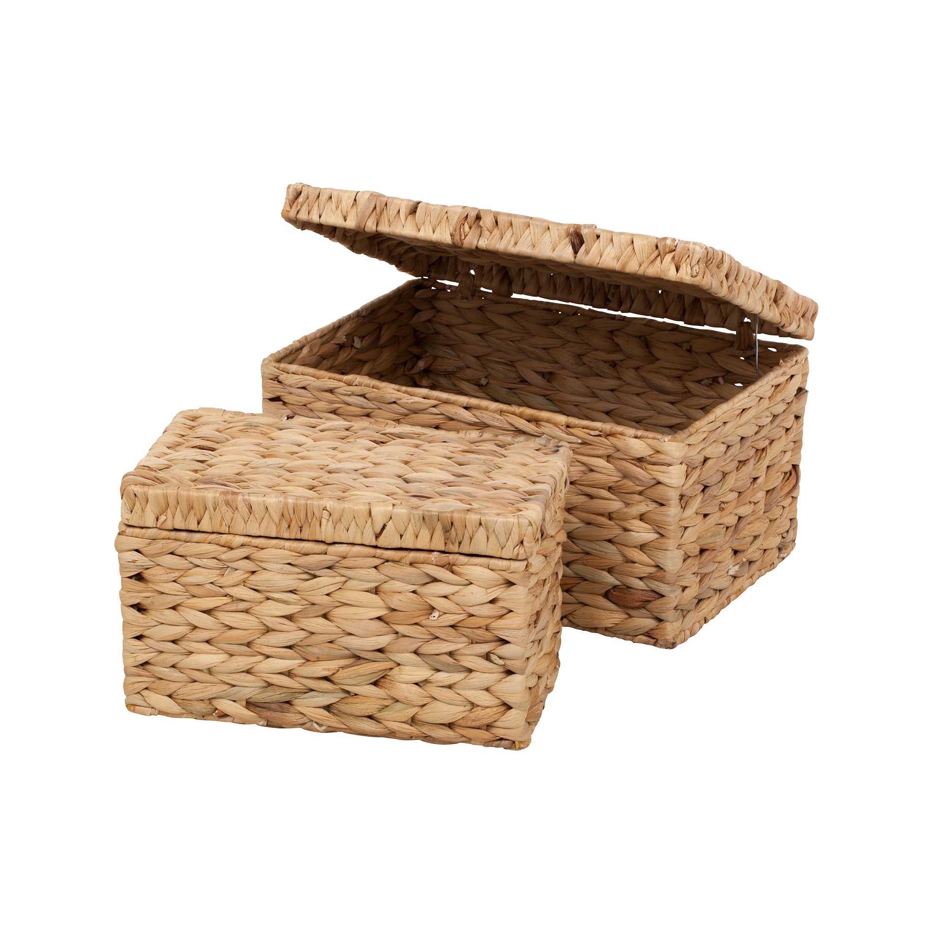 Box w.lid rect Lily natural S/2