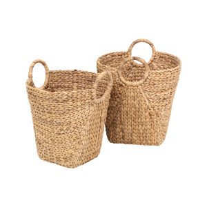 2st runda korgar av vattenhyacinth med handtag