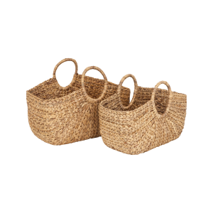 2st rektangulära korgar med handtag av vattenhyacinth