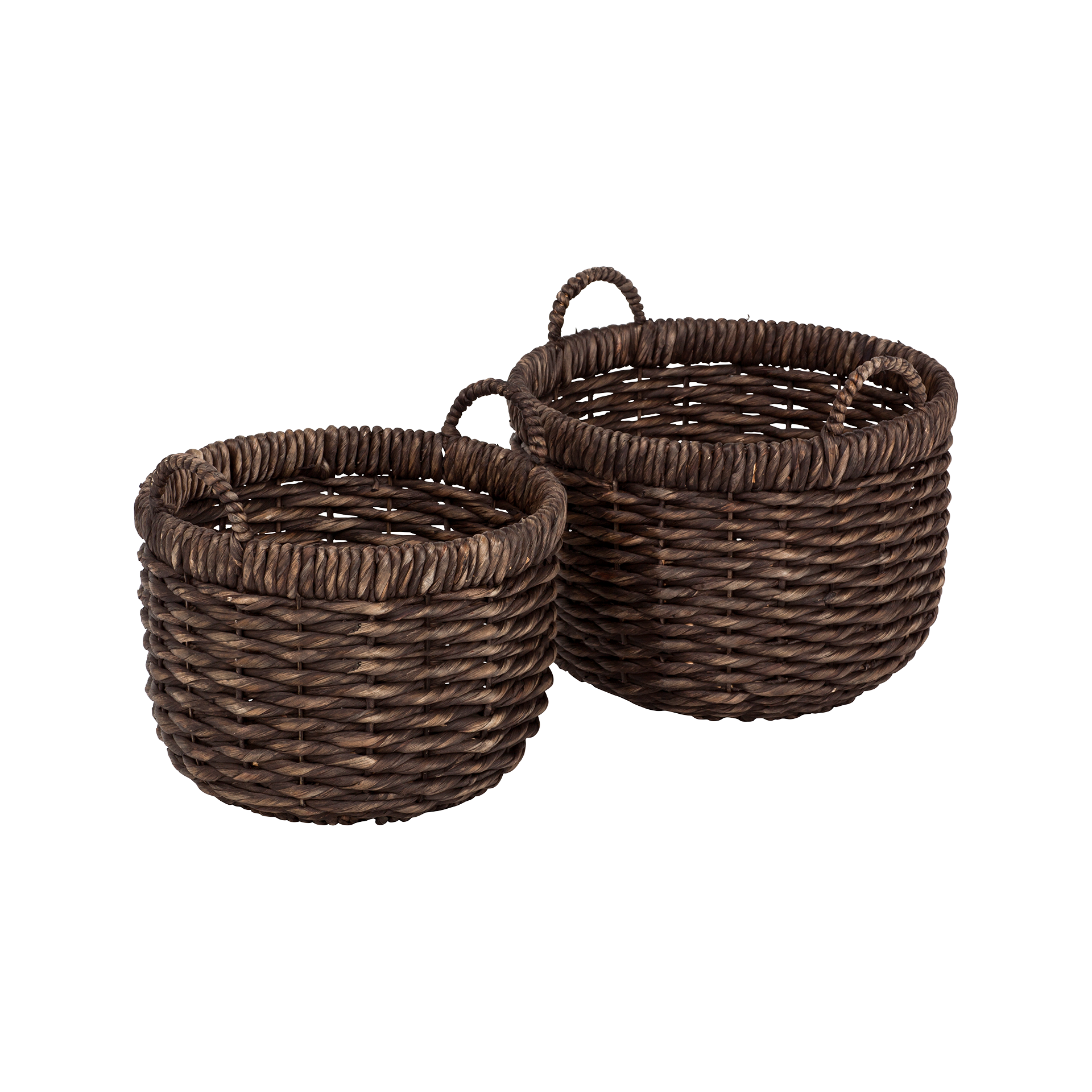 Brun rund korg Lily i vattenhyacint S/2