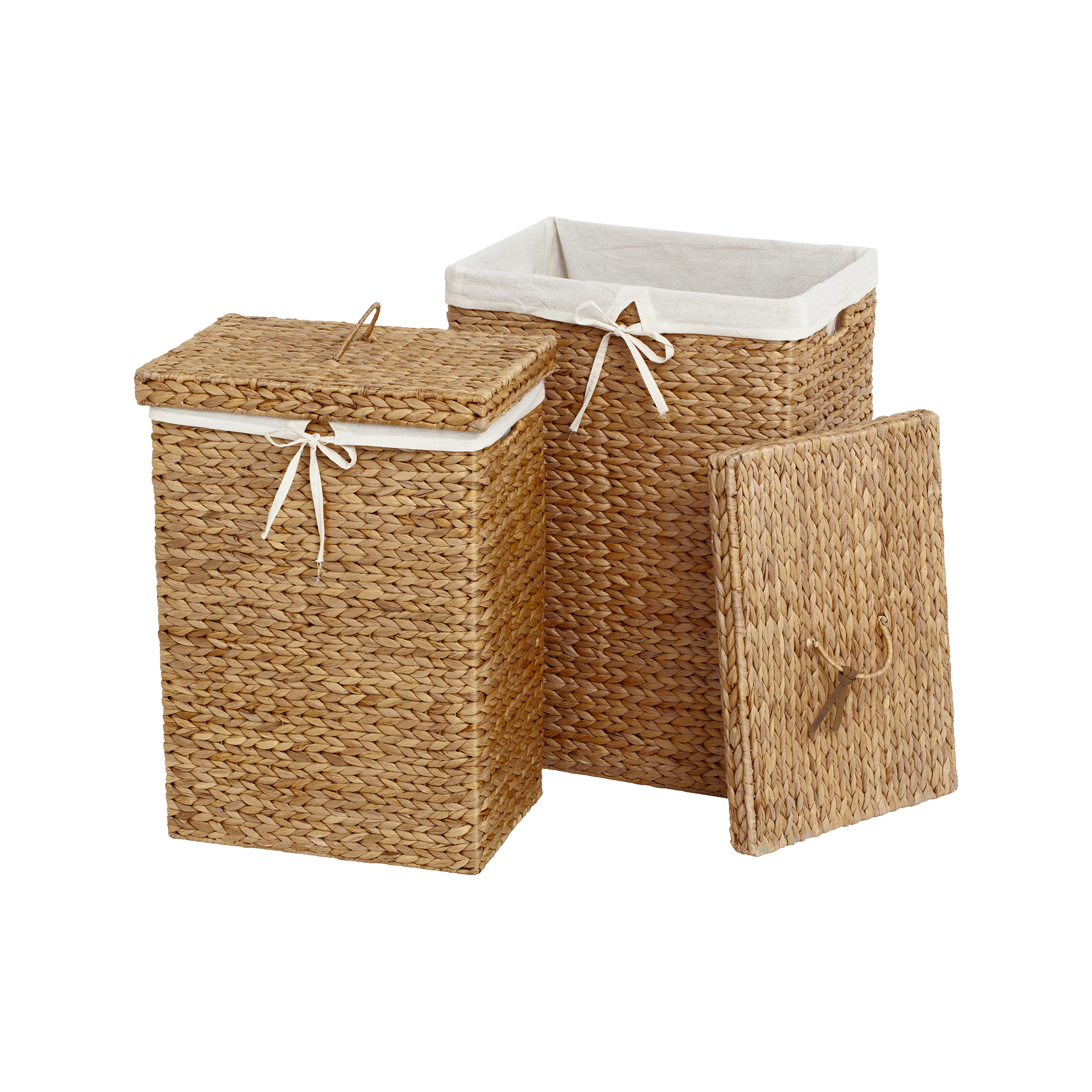 Laundry basket rect Lily natural S/2