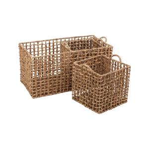 3st glesvävda korgar av vattenhyacinth