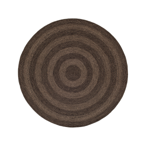 Rund stor jutematta Ella svartmelerad