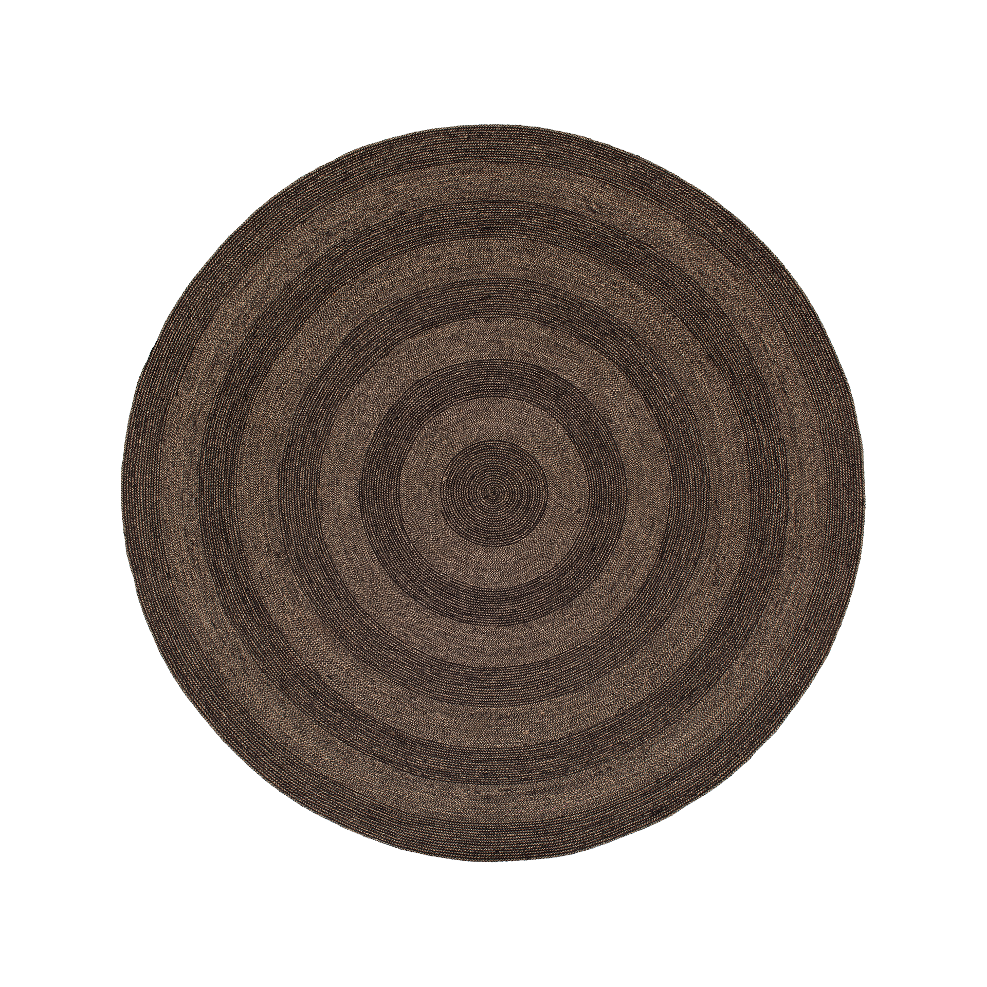 Svart/natur rund matta av jute Ella d220cm