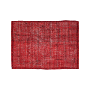 Röd rektangulär bordstablett av lin