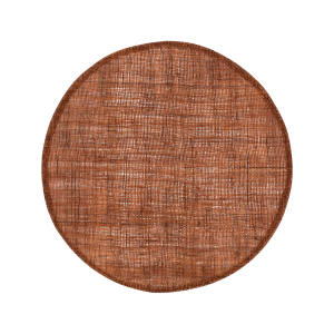 Konjaksfärgad rund bordstablett av lin