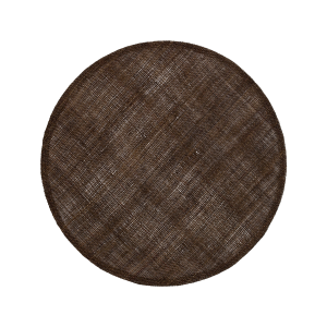 Kaffebrun rund bordstablett av linne