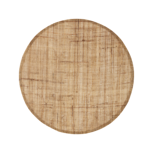 Kamelfärgad rund bordstablett av lin