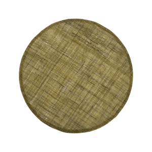 Olivgrön rund bordstablett av linne