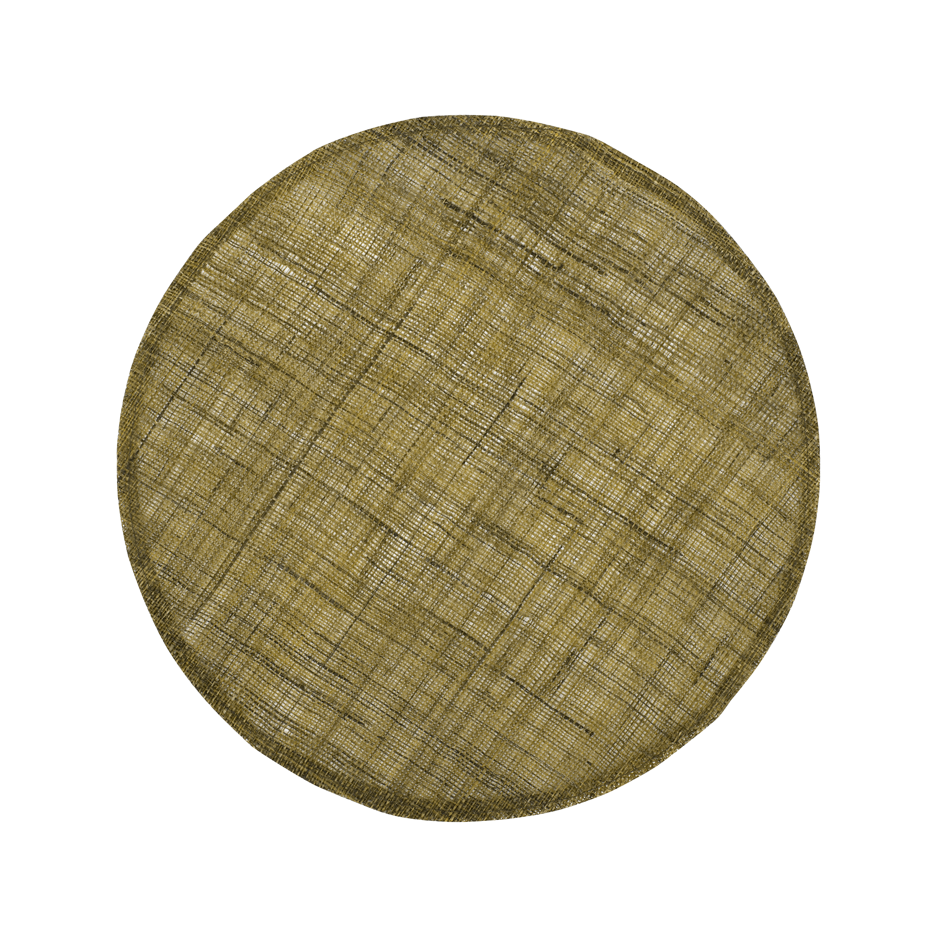 Olivgrön rund linnetablett Linnea