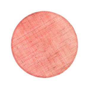 Rund korallfärgad bordstablett av lin