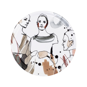 Rund liten bricka med motiv Fashion