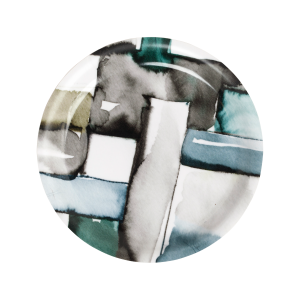 Glasunderlägg med motiv Gråblå fläta