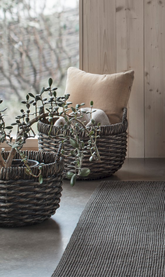 Basket round twist Lily brown S/2