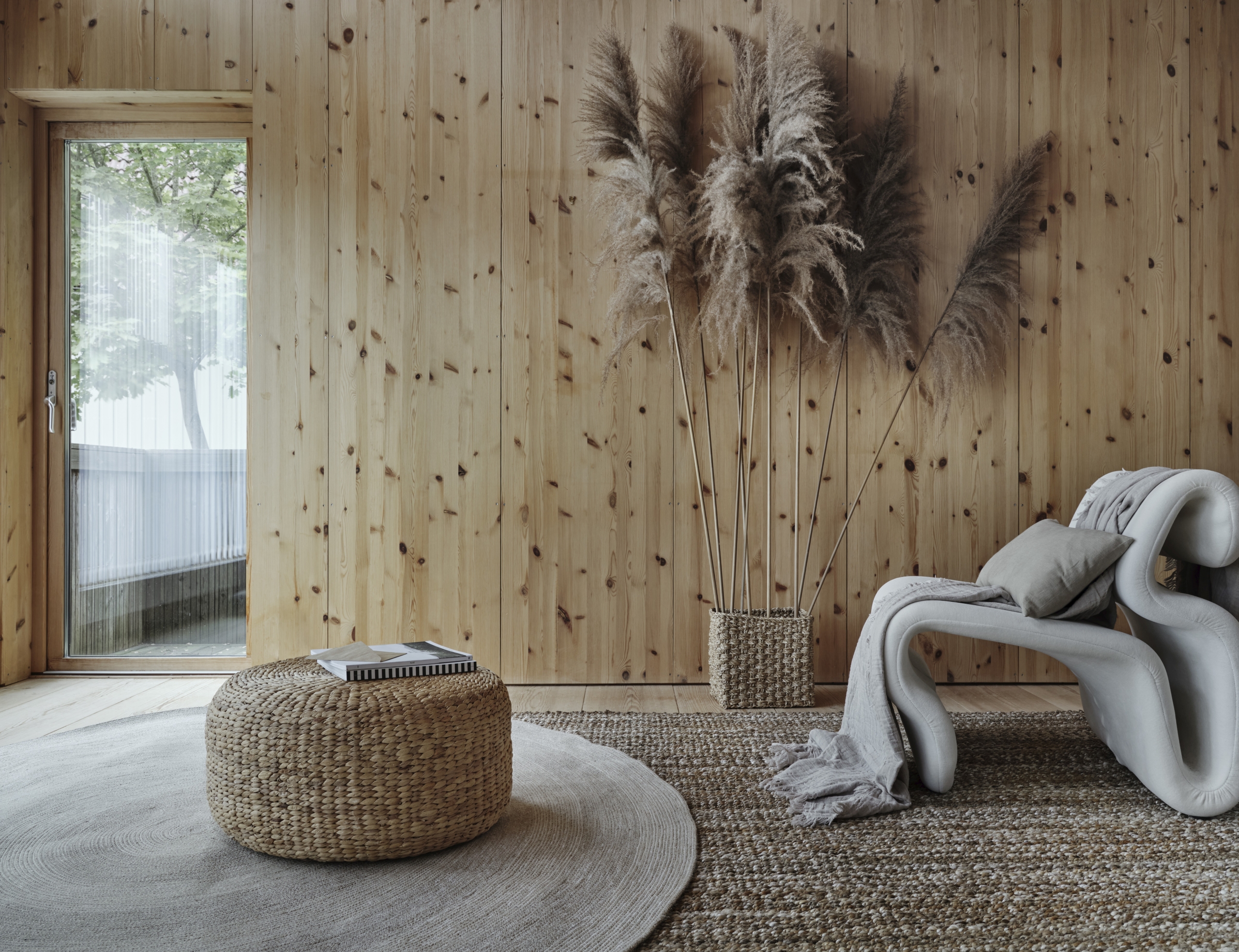 vattenhyacinth sittpuff jute matta